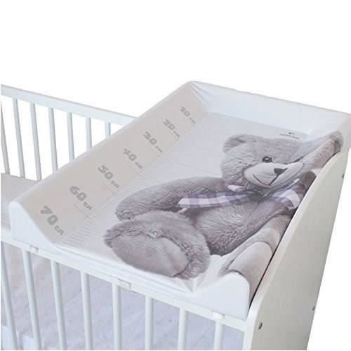 DOMIVA Little Bear Changing Table, PVC, Integrated Mattress, White/Grey, 50 x 80 cm