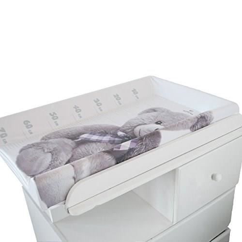 DOMIVA Little Bear Changing Table, PVC, Integrated Mattress, White/Grey, 50 x 80 cm