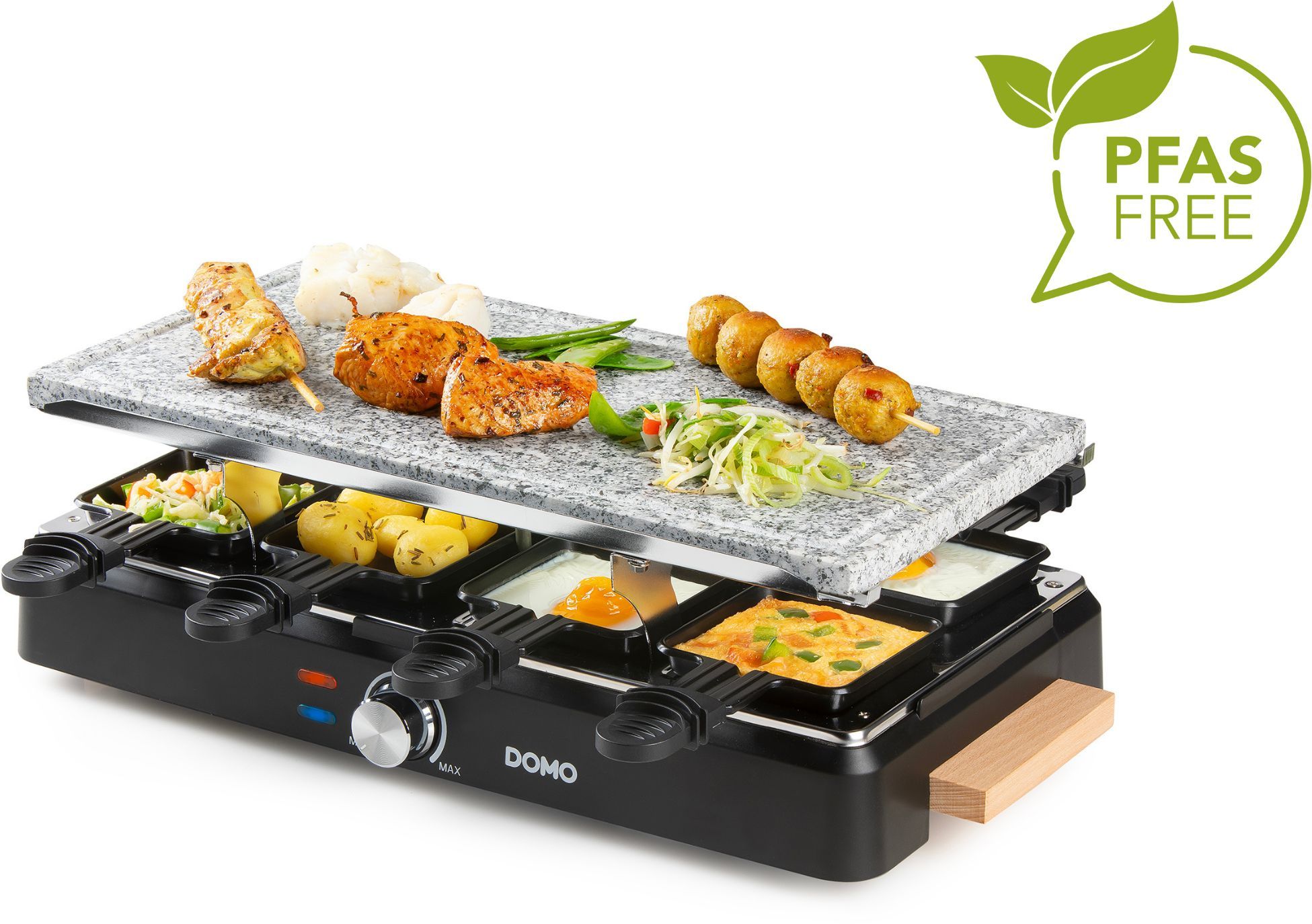 DOMO Raclette Grill - DO9262G - 8 People - Cooking Stone - 1400 W