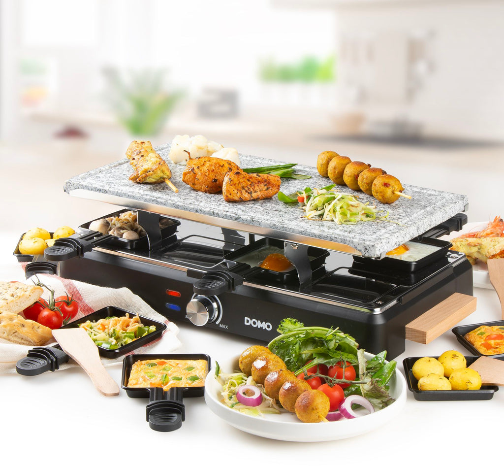DOMO Raclette Grill - DO9262G - 8 People - Cooking Stone - 1400 W