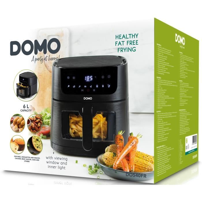 DOMO Air Fryer - DO540FR - 6 L - Digital Display - 8 Programs