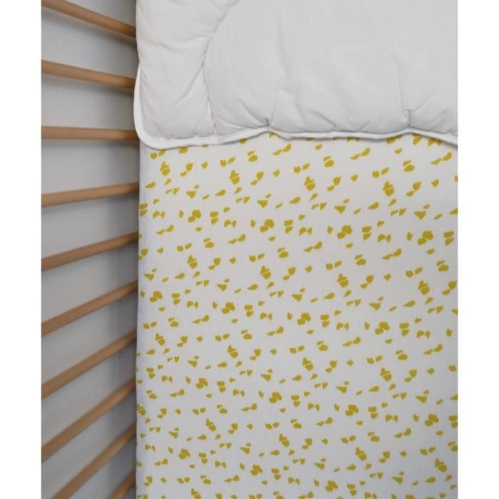 Drap housse jersey - DOMIVA - Savane - 60 x 120 cm - Coton extensible - oeKO-TEX