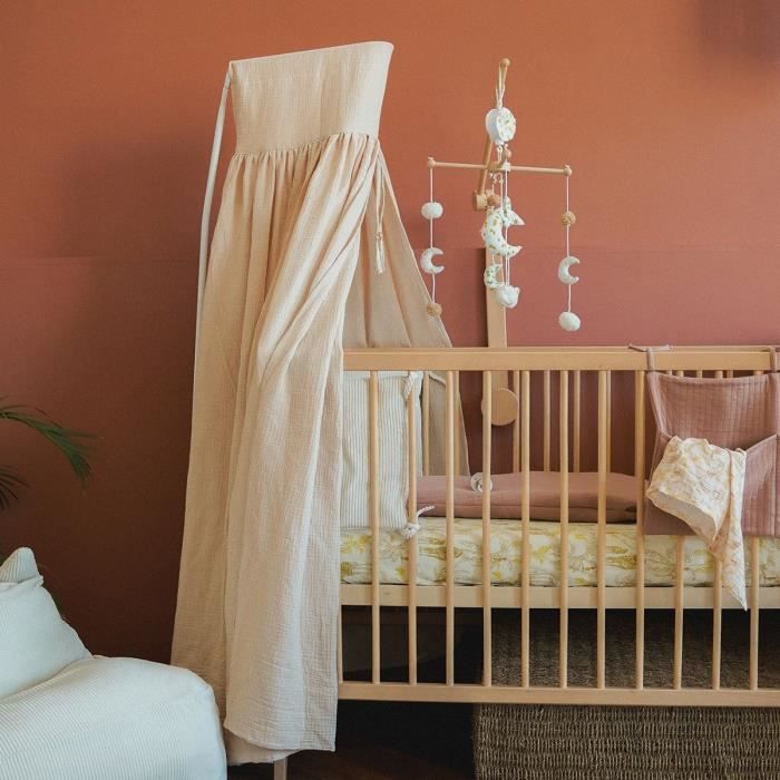 DOMIVA Bed Canopy - Honey Moon - Cotton Gauze - Soft Light Protection