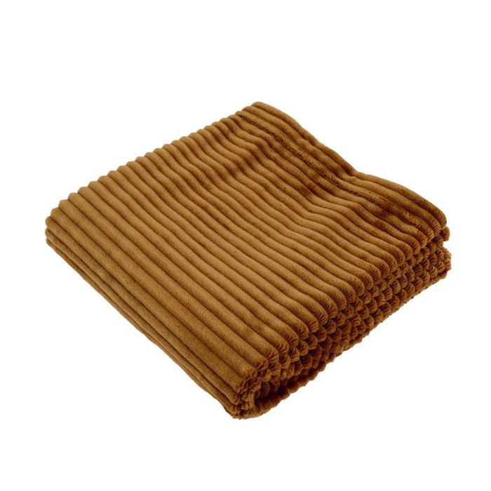 DOMIVA Boudoir Blanket - 75 x 100 cm - Soft & Warm Corduroy - Caramel