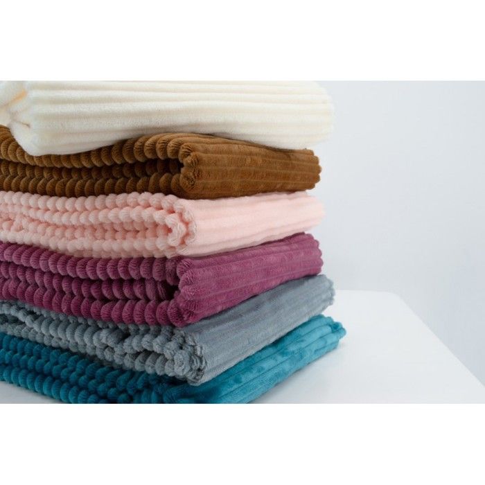 DOMIVA Boudoir Blanket - 75 x 100 cm - Soft & Warm Corduroy - Caramel