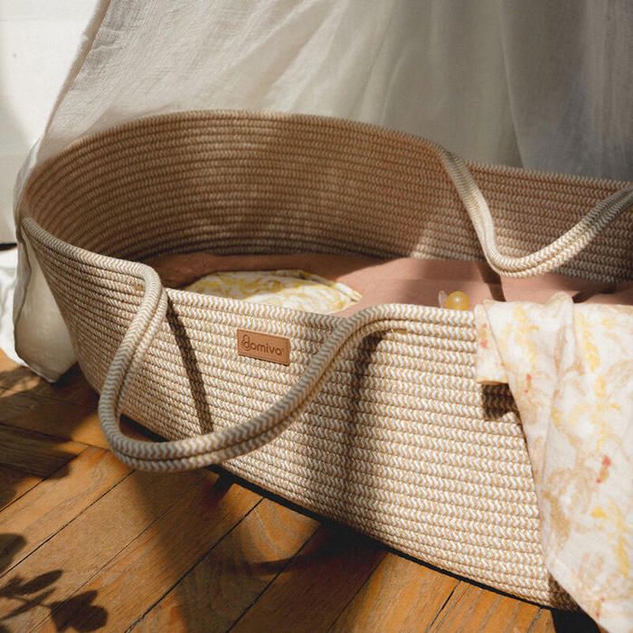 DOMIVA Honey Moon Ecru Braided Moses Basket
