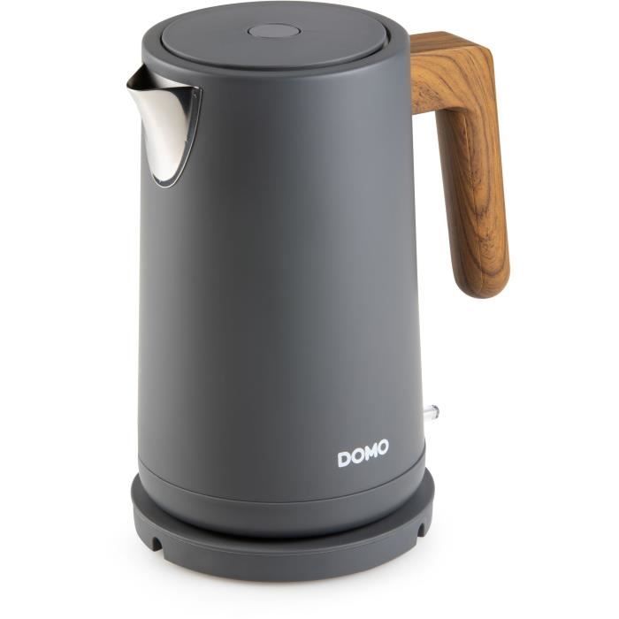 DOMO Electric Kettle - 1.7 L - 2200W - Black/Wood - DO9268WK