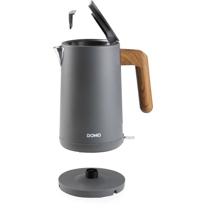 DOMO Electric Kettle - 1.7 L - 2200W - Black/Wood - DO9268WK