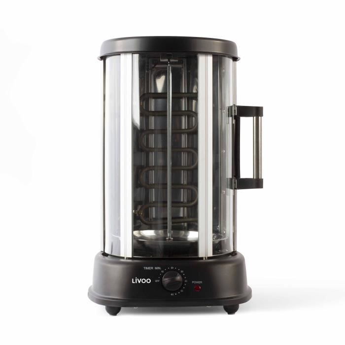 Vertical Grill - LIVOO - DOM323 - 1500W - Up to 2.5 kg - 1 central spit and 10 skewers of 23 cm -