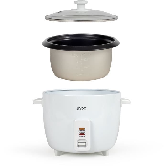 LIVOO Rice Cooker - 1.5 L, Aluminum Basket, Keep Warm Function