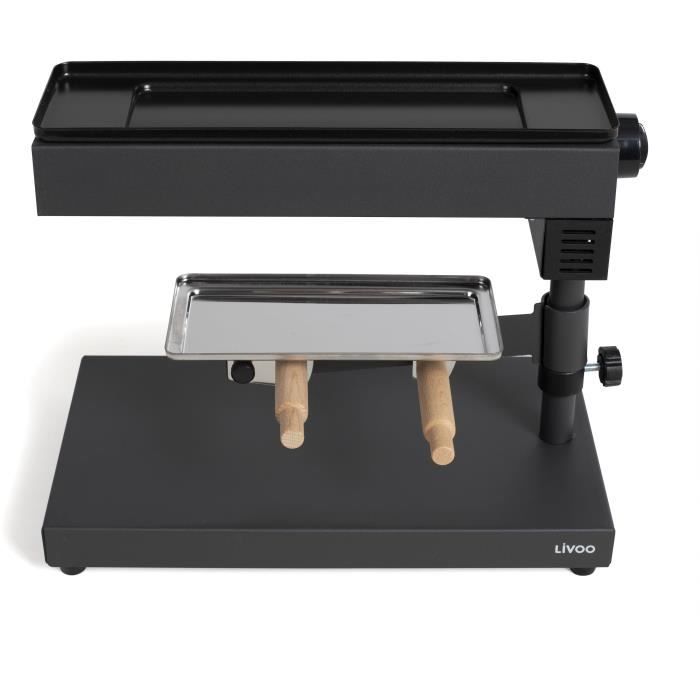 Appareil a raclette traditionnel - LIVOO - DOC159 - 600W -  6 a 8 personnes - Porte fromage amovible - 2 spatules