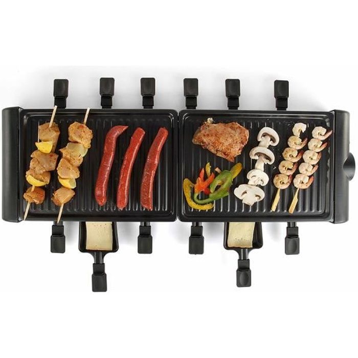 LIVOO Raclette Grill - 1800W - Serves 12 People - Black DOC185