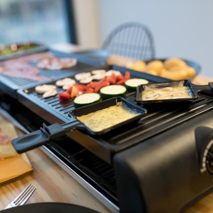 LIVOO Raclette Grill - 1800W - Serves 12 People - Black DOC185