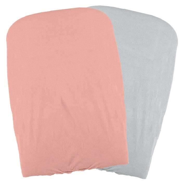 DOMIVA Changing Mat Cover Set - Polycotton - Oeko-Tex - Peach/Pearl - 50 x 75 cm