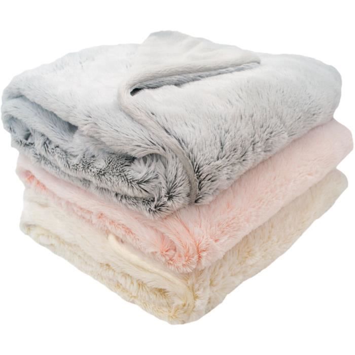 DOMIVA Double-layered Blanket - Ultra Soft and Warm - 75 x 100 cm - Cream