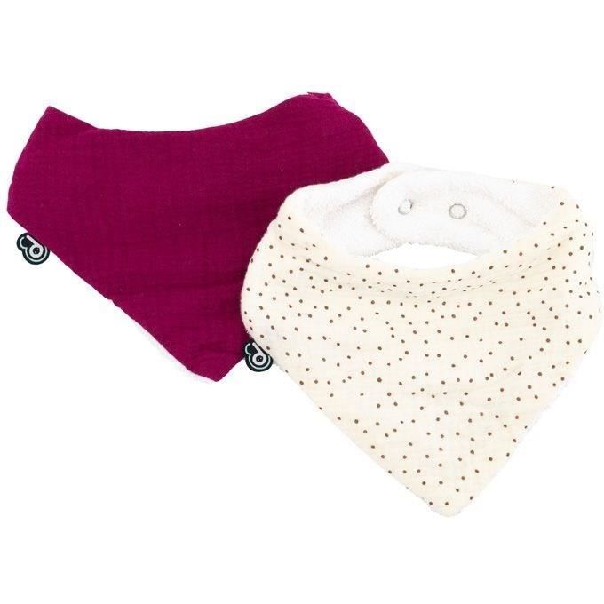 Set of 2 Bandana Bibs - DOMIVA - One Size - Muslin - Grenadine Polka Dot