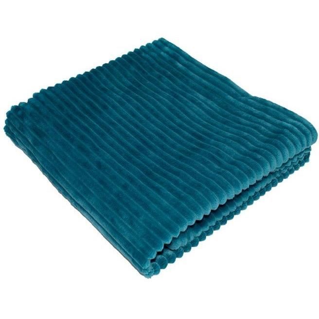 DOMIVA Boudoir Blanket - 75 x 100 cm - Soft & Warm Corduroy - Peacock