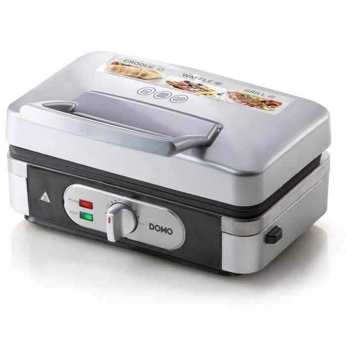 DOMO DO9136C Waffle Maker - Stainless Steel - 1000W - 3 Sets of Plates