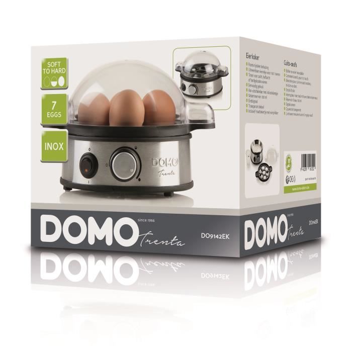 DOMO Egg Cooker - 400W DO9142EK - Indicators - Stainless Steel - Up to 7 Eggs