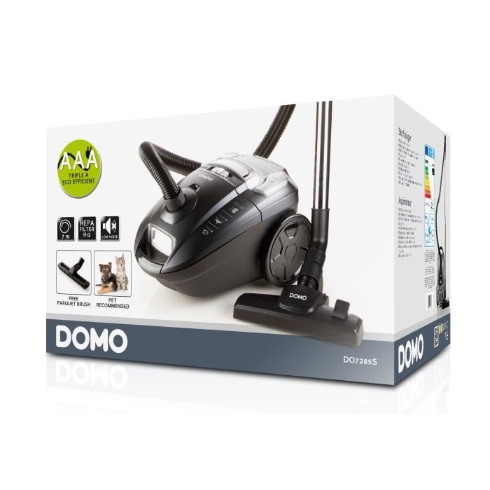 DOMO Bagged Cylinder Vacuum Cleaner - 700 W - 69 dB - Grey - DO7285S