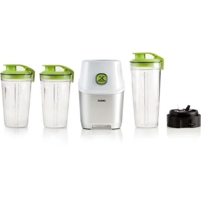 DOMO Xpower Blender - DO700BL - 1000 W - 3 Bottles (700 ml and 2 x 500 ml) - Grey
