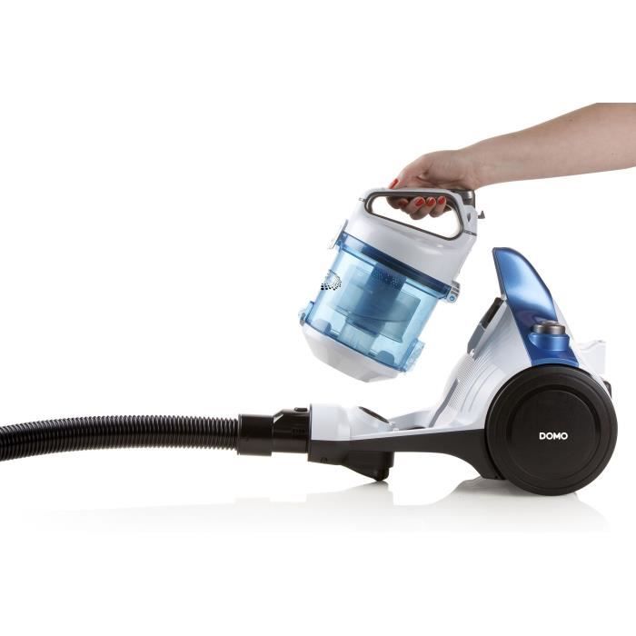 DOMO Bagless Vacuum Cleaner - 700 W - 1.5 L - White and Blue - DO7286S