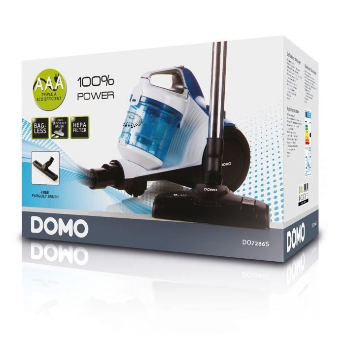 DOMO Bagless Vacuum Cleaner - 700 W - 1.5 L - White and Blue - DO7286S