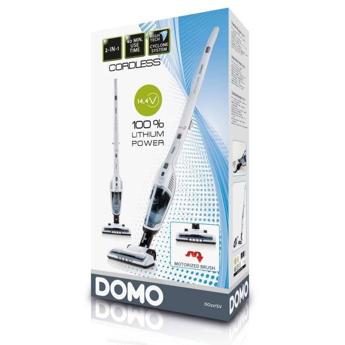 14.4V Cordless Stick Vacuum Cleaner - 2-in-1 with Cyclonic System and Rotating Brush