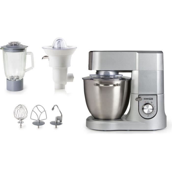 DOMO Professional Food Processor - 1500W - 6.7 L Bowl - Variable Speed + Pulse - DO9079KR - Grey