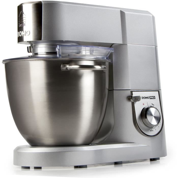 DOMO Professional Food Processor - 1500W - 6.7 L Bowl - Variable Speed + Pulse - DO9079KR - Grey