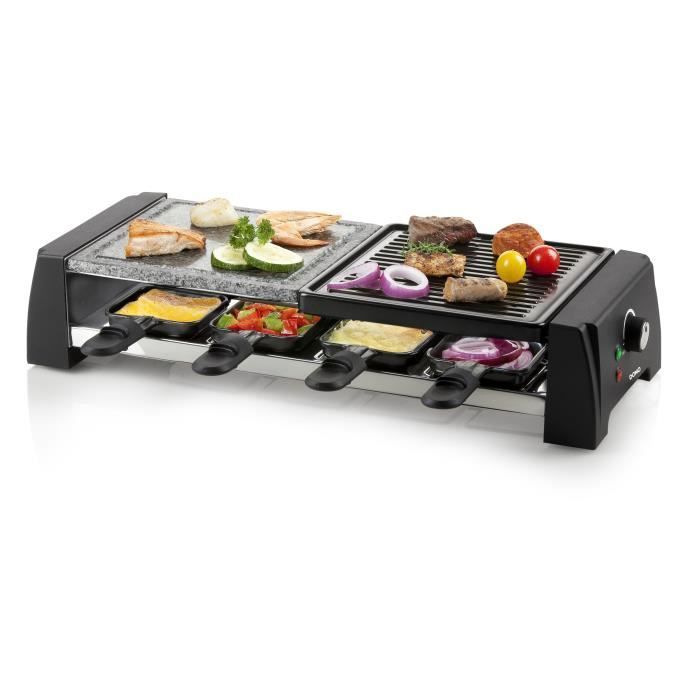 DOMO Raclette Grill - DO9190G - 8 People - Cooking Stone - Black