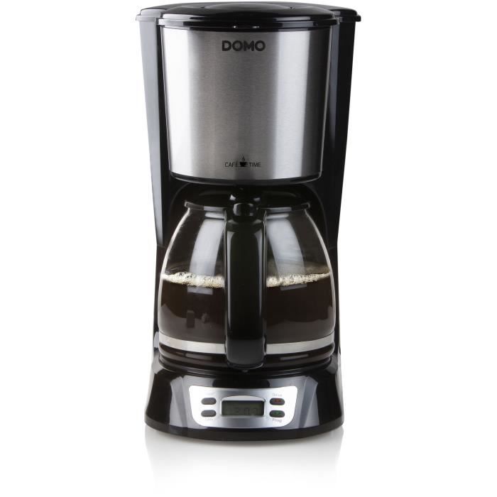 DOMO Filter Coffee Maker - DO708K - 1000 W - 1.5 L - 12 Cups - LCD Screen - 24-Hour Timer - Black and