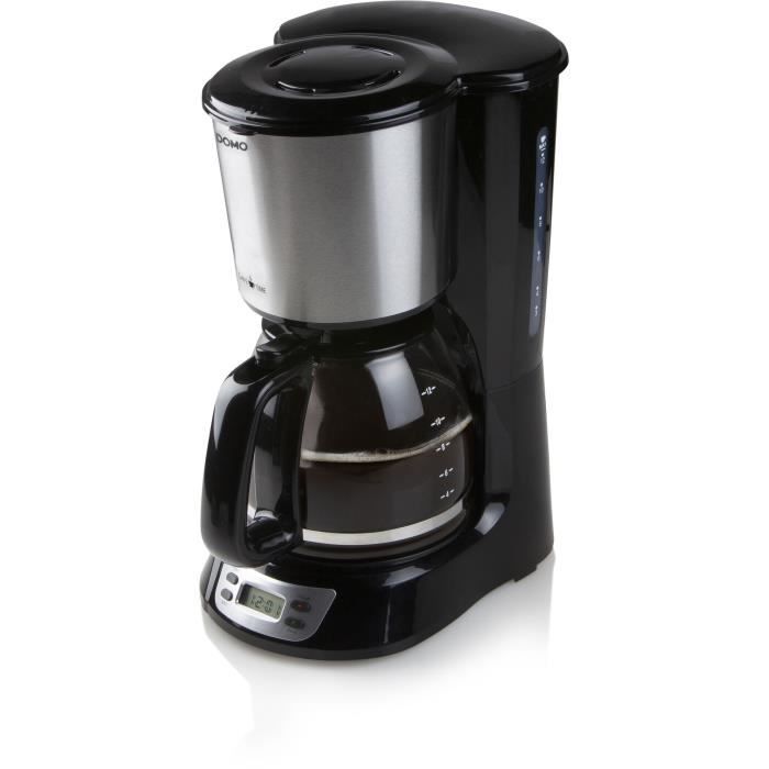 DOMO Filter Coffee Maker - DO708K - 1000 W - 1.5 L - 12 Cups - LCD Screen - 24-Hour Timer - Black and