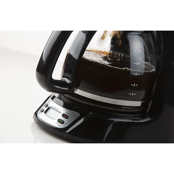 DOMO Filter Coffee Maker - DO708K - 1000 W - 1.5 L - 12 Cups - LCD Screen - 24-Hour Timer - Black and