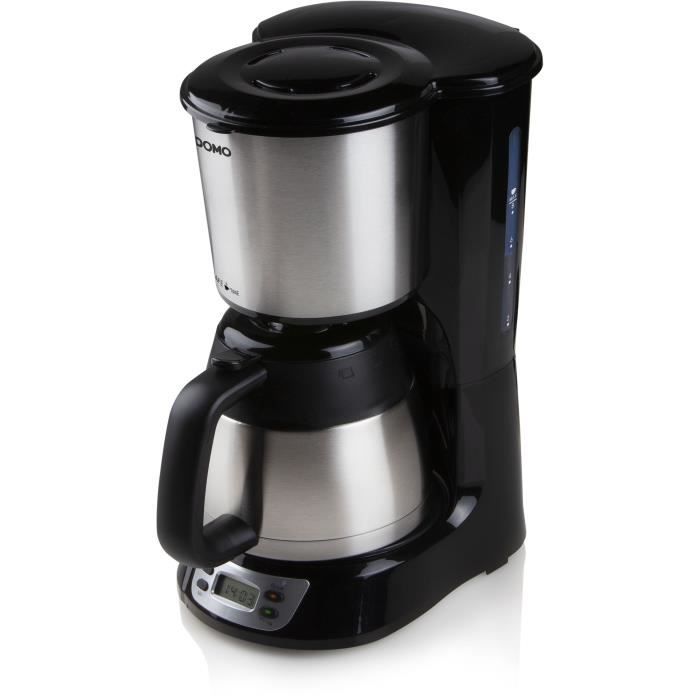 DOMO Filter Coffee Maker - DO709K - 1000 W - 1 L - 8 Cups - LCD Screen - 24-Hour Timer - Stainless Steel