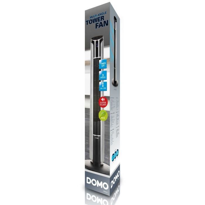 DOMO Tower Fan - 107 cm - 45 W - Black and Silver