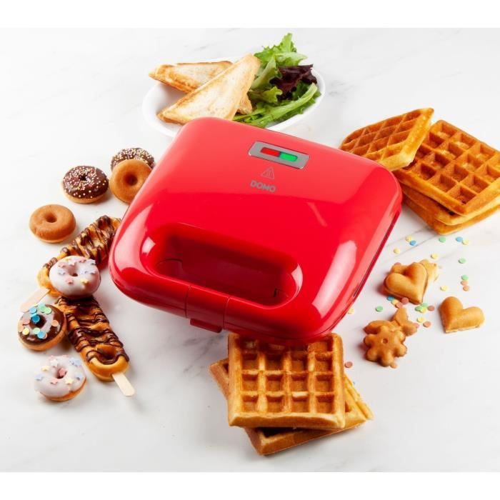 DOMO DO9242W Sandwich Maker – 5-in-1, 750W, with Non-Stick Plates, Toasts, Waffles, Donuts
