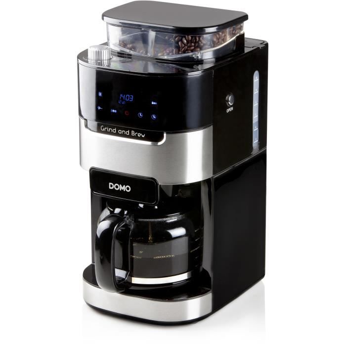 DOMO Filter Coffee Maker with Integrated Grinder - DO721K - 900W - 1.5 L - 12 Cups