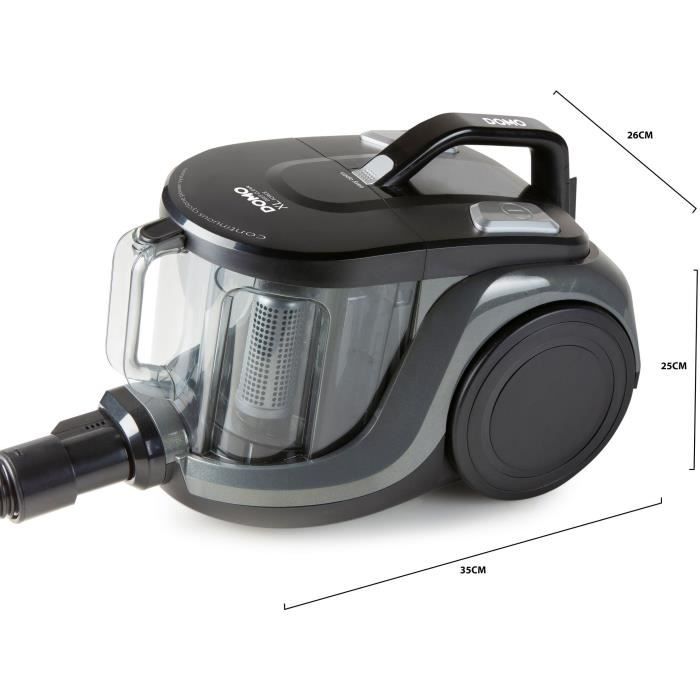 DOMO Bagless Cylinder Vacuum Cleaner - Cyclonic System - 2.5 L - DO7295S