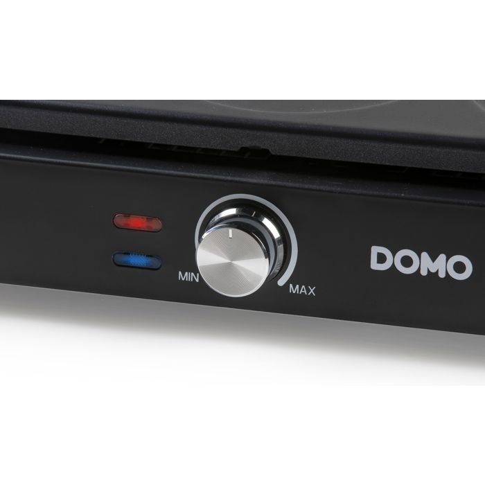 DOMO Crepe Maker - DO8717P - 1000W - Makes 6 Crepes - Adjustable Thermostat - Black/Wood