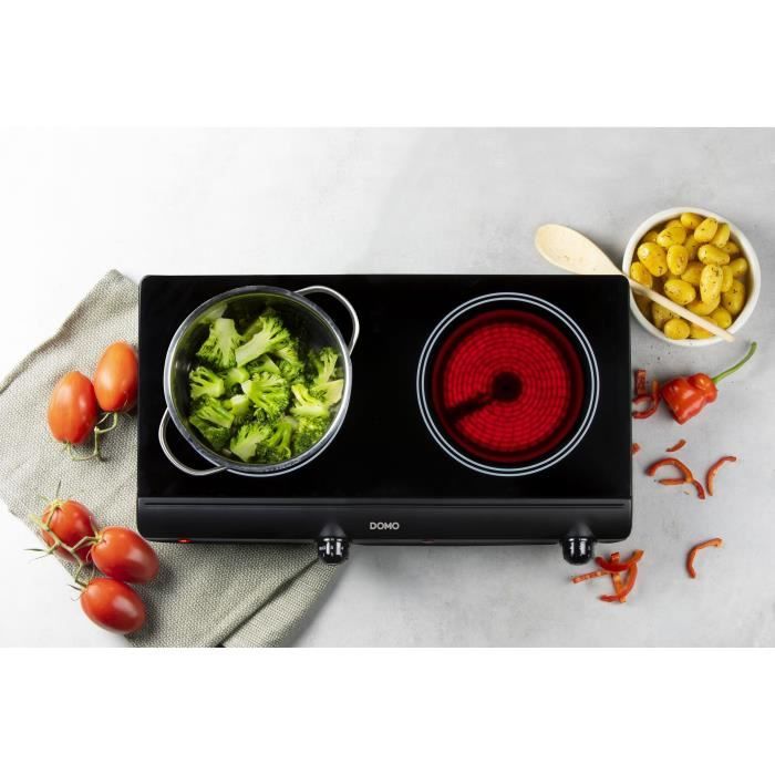 DOMO Cooktop - 2 Burners - 50.2 x 29.4 x 6.7 cm - DO339KP