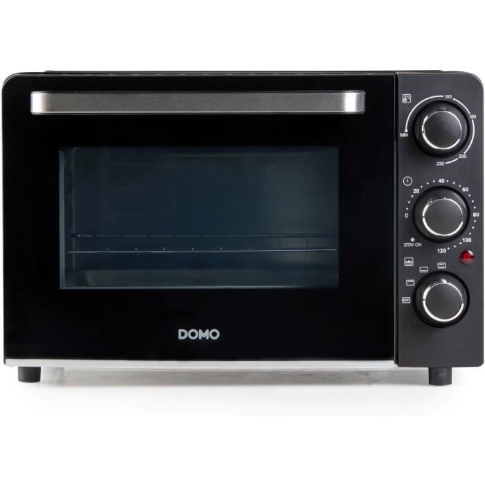 DOMO Mini Electric Oven - DO807GO - 20 L - Black - Top and Bottom Heat - 120 min Timer - 1300W