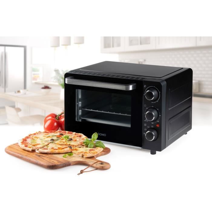 DOMO Mini Electric Oven - DO807GO - 20 L - Black - Top and Bottom Heat - 120 min Timer - 1300W