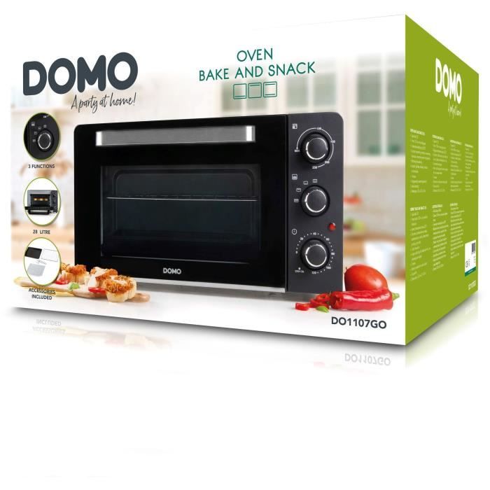 DOMO Mini Electric Oven - DO1107GO - 28 L - Black - 1500W 1500watt