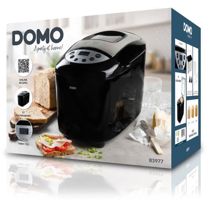 DOMO B3977 Bread Maker - 850W - 1000 g, 1250 g, 1500 g - 17 Programs - LCD Screen