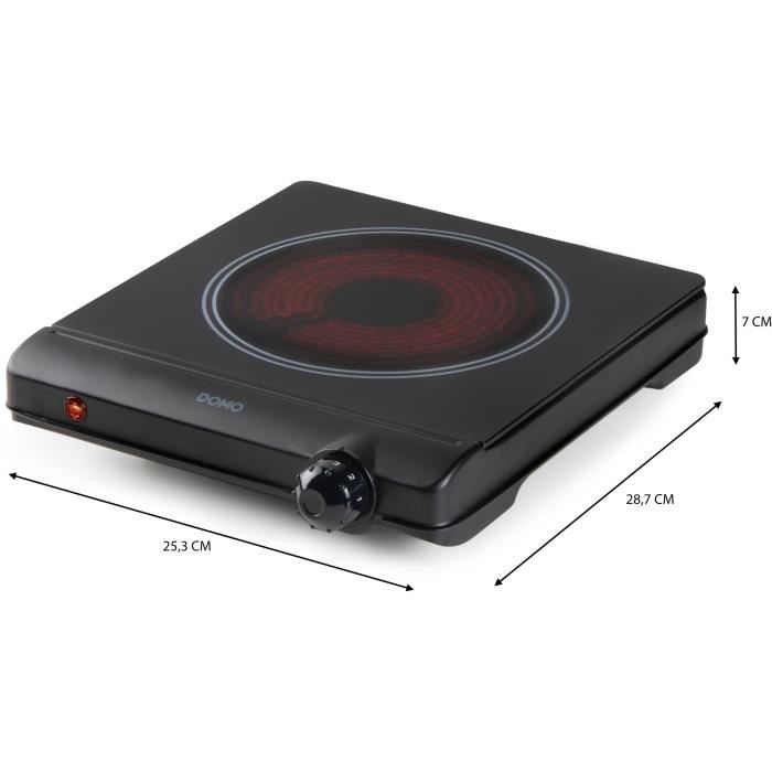 DOMO Ceramic Hob - 1 Burner - 25.3 x 28.7 x 7 cm - DO30111KP