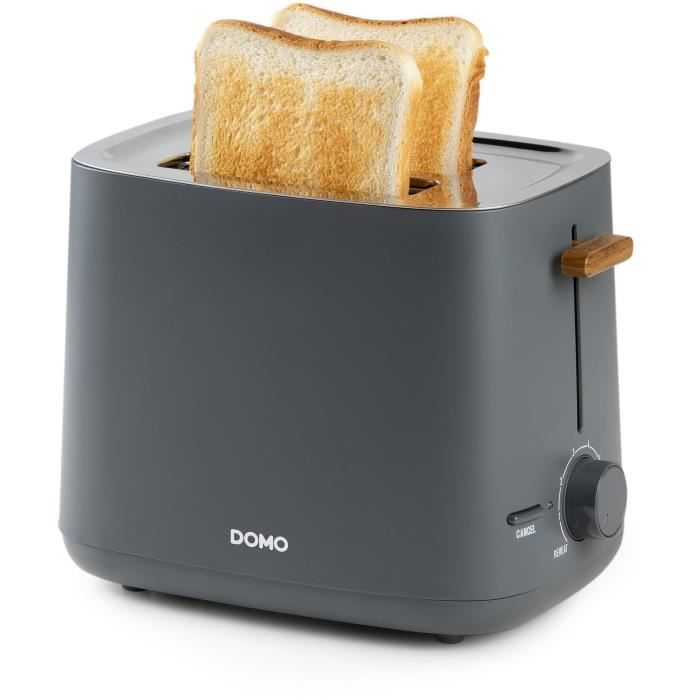 DOMO Electric Toaster - 1000 W - 2 Slots - Black - DO965T