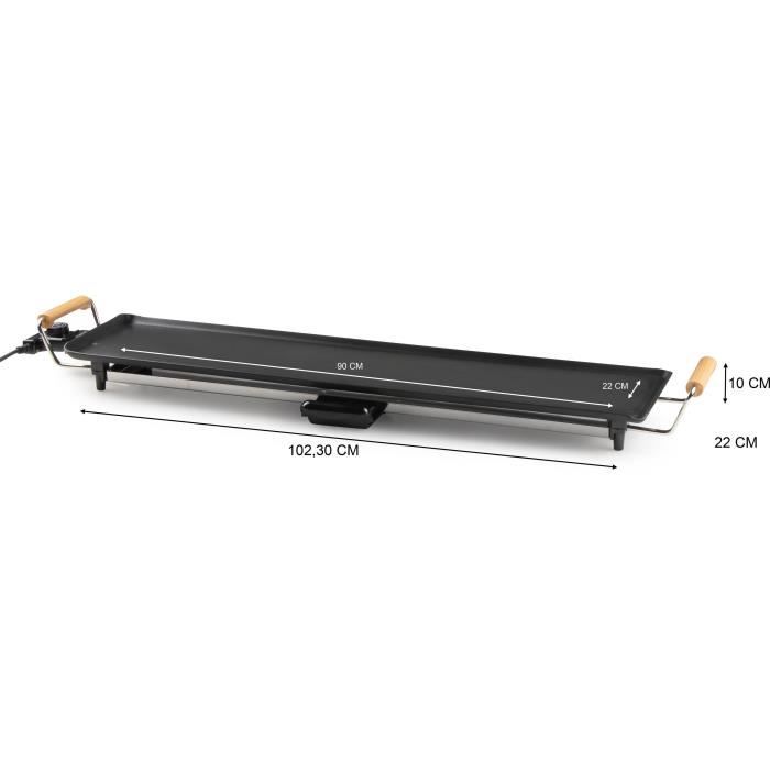 DOMO Family XXL Plancha Grill – 90 cm, 1800W, Non-Stick Plate, Adjustable Thermostat