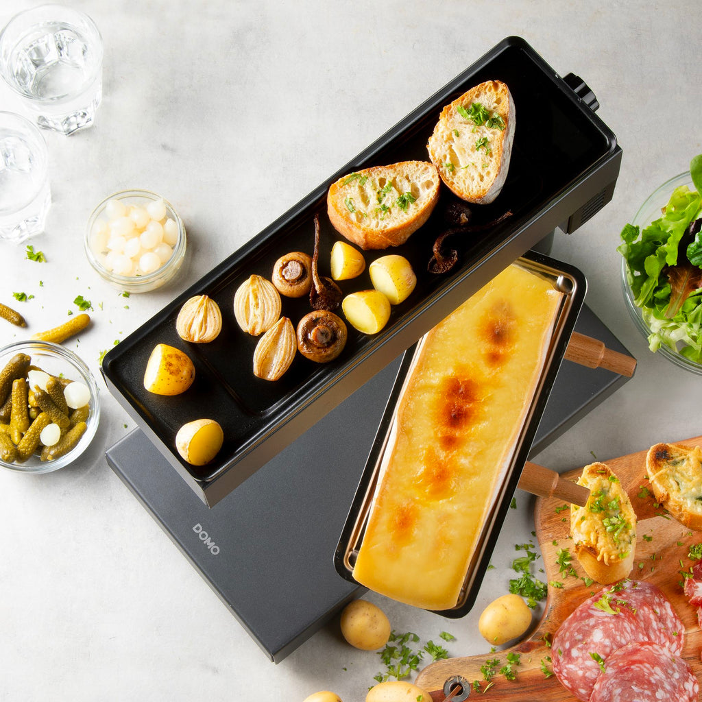 DOMO Raclette Grill - DO1145RC - Traditional Raclette - PFAS-Free Coating - 1000W