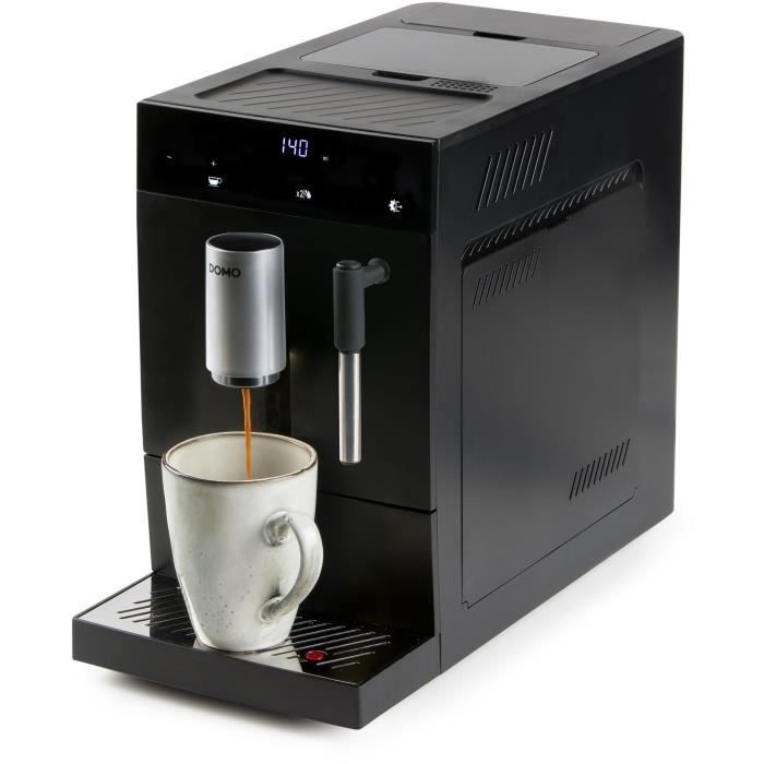 DOMO DO1150K Automatic Espresso Machine with Grinder - 1350 W - 19 Bar - Black
